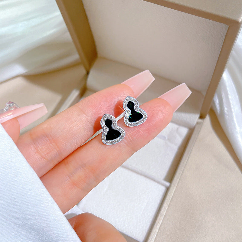 Minimalist Sweet Geometric Titanium Steel Plated Stud Earrings