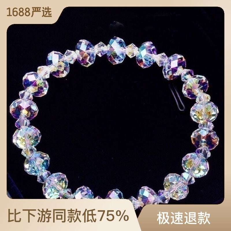 Sweet Minimalist Geometric Round Crystal Bracelet for Women