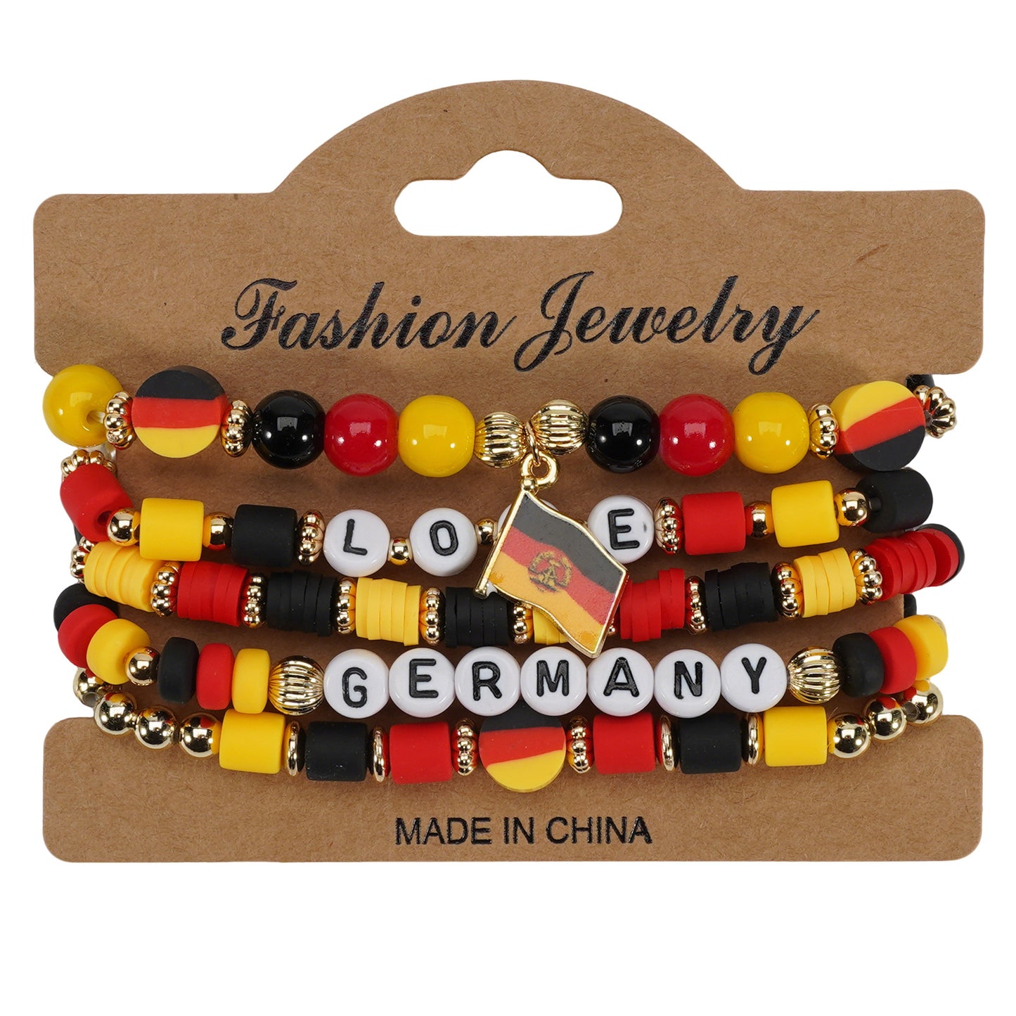 Bohemian Vintage Flag Pattern Glass Beaded Bracelet Unisex