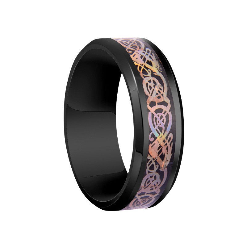 Vintage Geometric Titanium Steel Plated Ring Unisex Stainless Steel Jewelry