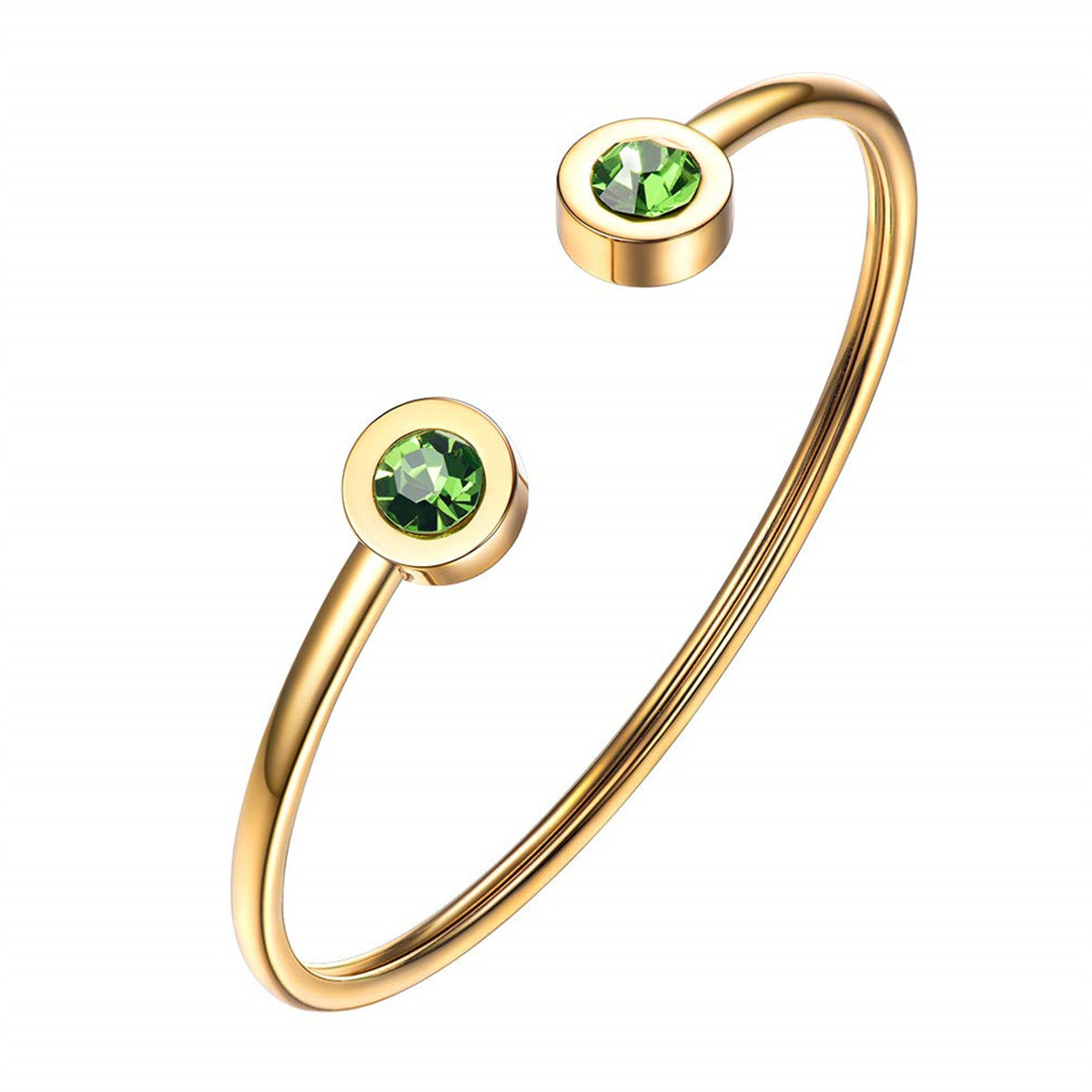 Pulsera minimalista geométrica de acero inoxidable con piedra de nacimiento de diciembre para mujer