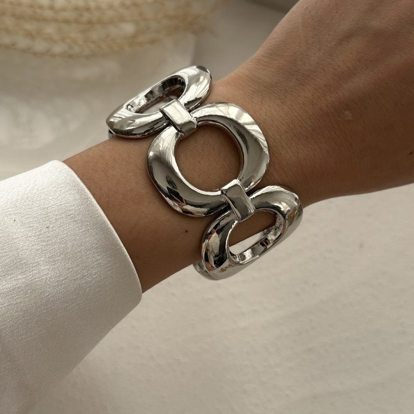 Bracciale alla moda con polsino largo in lega placcata oro, stile hip-hop e geometrico
