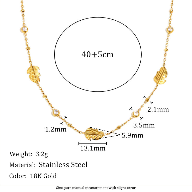 Minimalist Geometric Stainless Steel Plated 18K Gold Fine Chain Tassel Pendant Necklace for Women