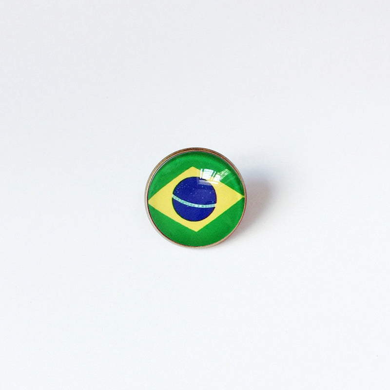Pin de Solapa de Aleación Esmaltado Personalizado con Diseño de Bandera del Mundo para Hombres y Mujeres