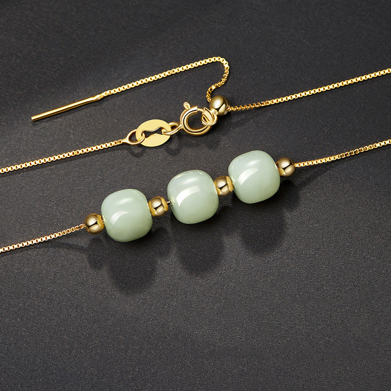 Collana da Donna in Acciaio al Titanio Placcato con Design Geometrico Vintage, Catena Box e Medaglione Minimalista