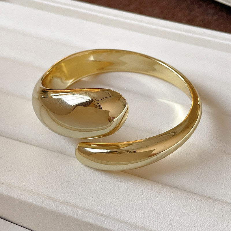 Bracciale in acrilico aperto a onda, design geometrico ovale, stile minimalista esagerato, alla moda, leggero, lussuoso, gioiello da mano
