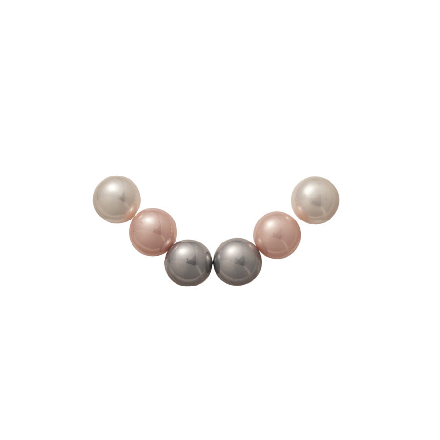 Pendientes de tuerca geométricos, minimalistas y modernos con perlas, con postes de acero chapados en oro para mujer