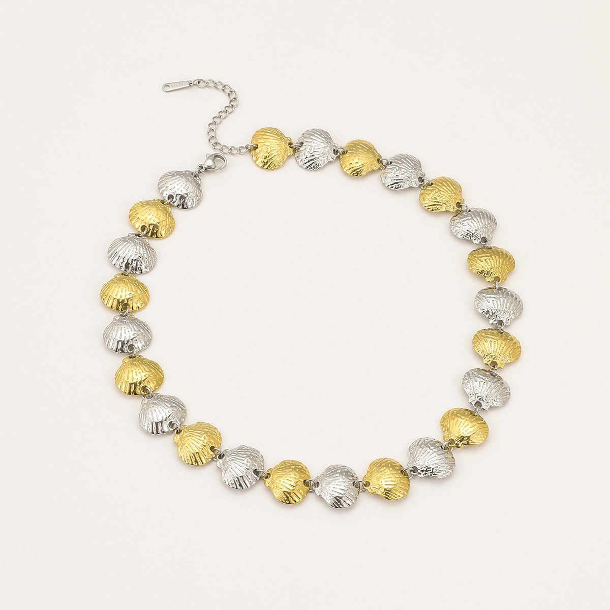 Set collana geometrica a conchiglia da donna in acciaio inossidabile placcato oro 18 carati, per vacanze estive al mare