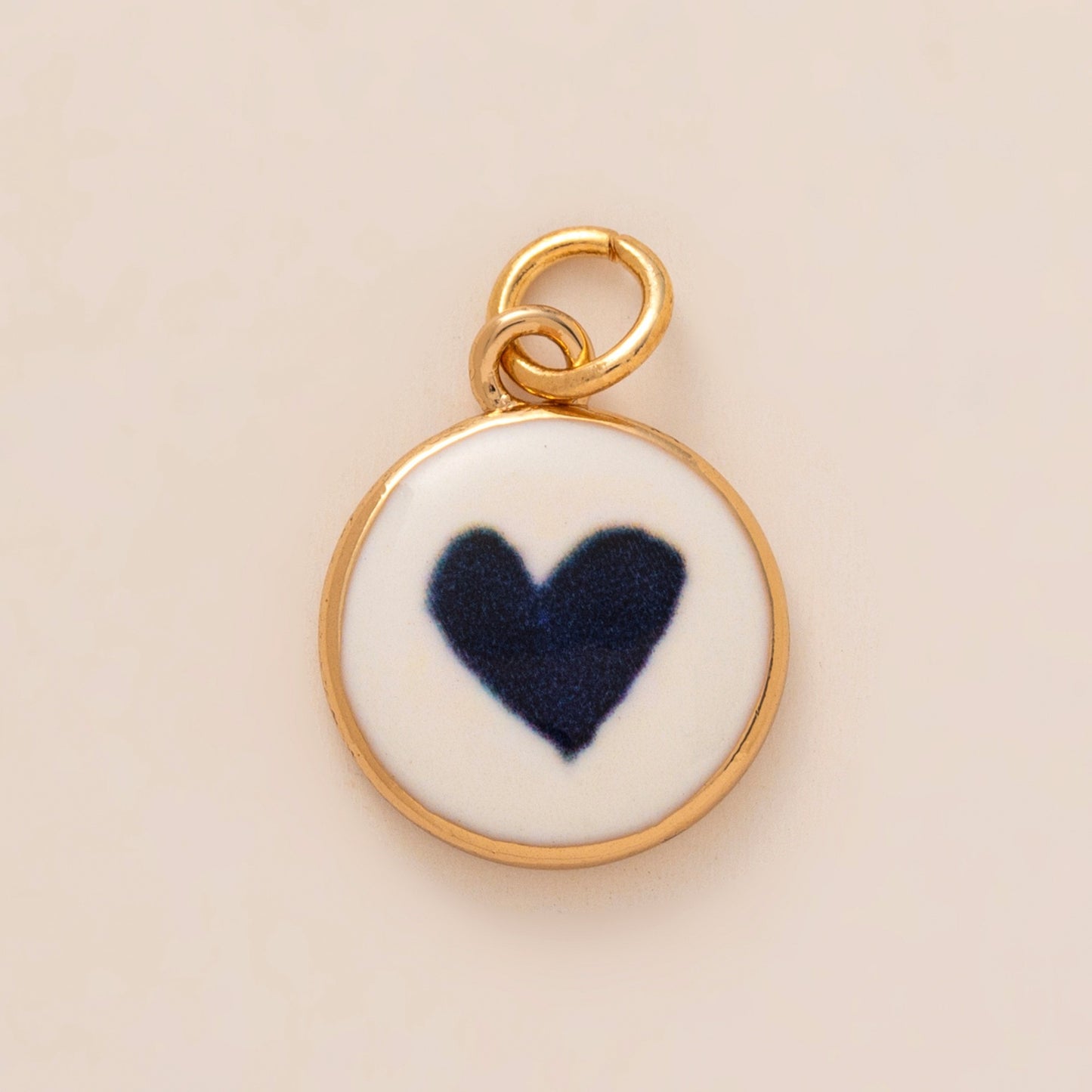 Heart Floral Plated Brass Charm Bar