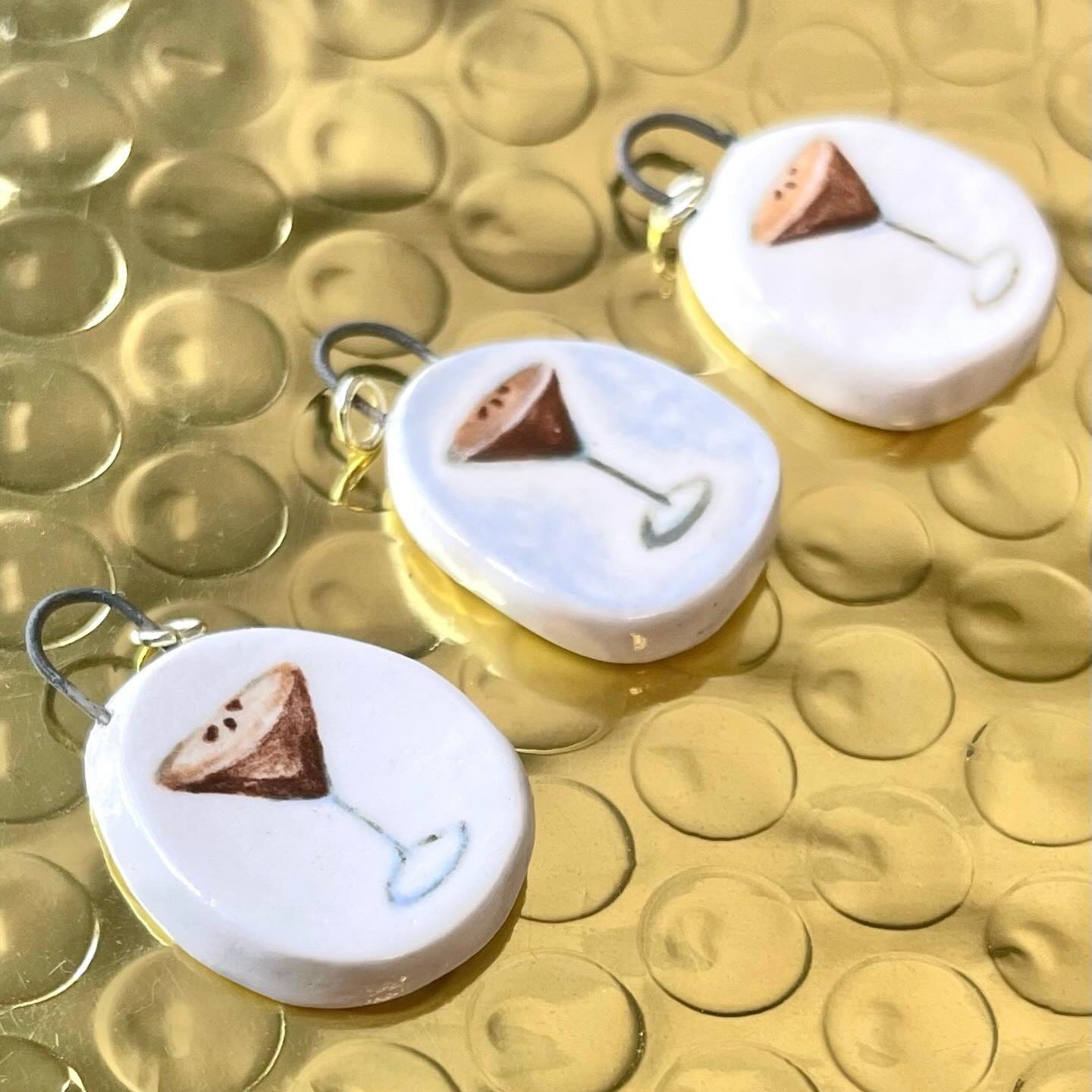 Luxury Business 18K Gold Plated Stainless Steel Ceramic Animal Cartoon Pendant Necklace DIY Charm Bar