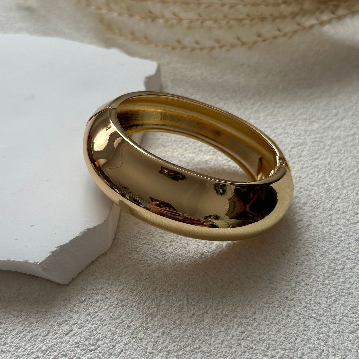 Bracciale alla moda in resina acrilica effetto marmo, geometrico quadrato e rotondo placcato
