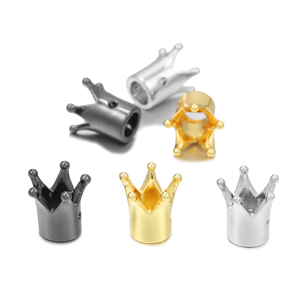 Minimalist Plated Brass Crown Charm Bar for DIY Necklace Bracelet Beading Spacer