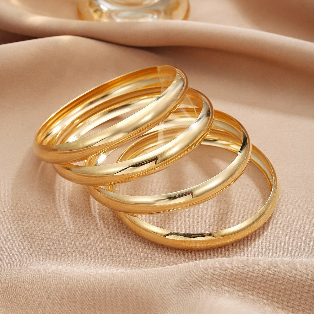 Bohemian Multi-Layer Plated Alloy Bracelet Set for Women