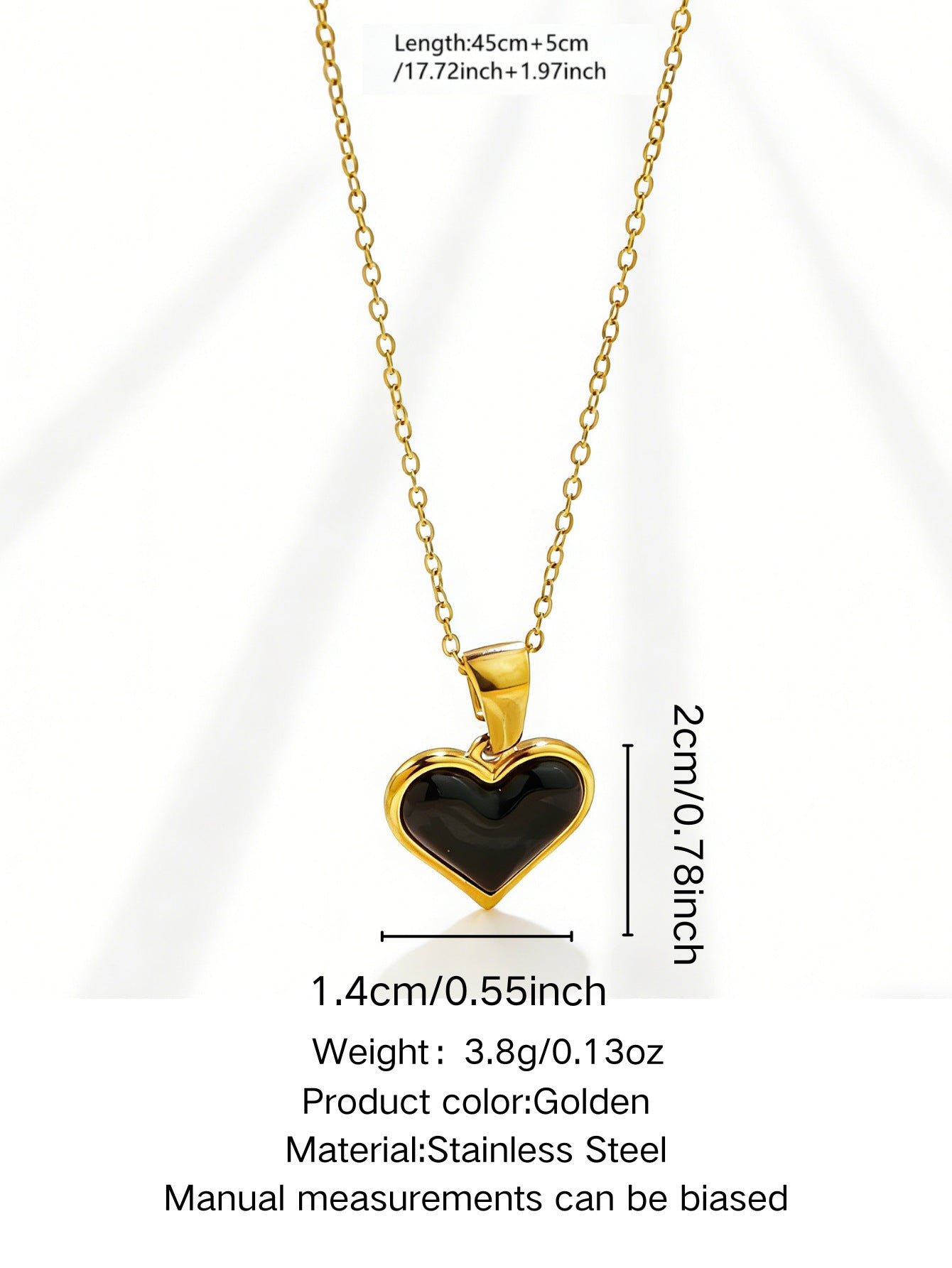 Luxury 18K Gold Plated Heart Stainless Steel Necklace for Women