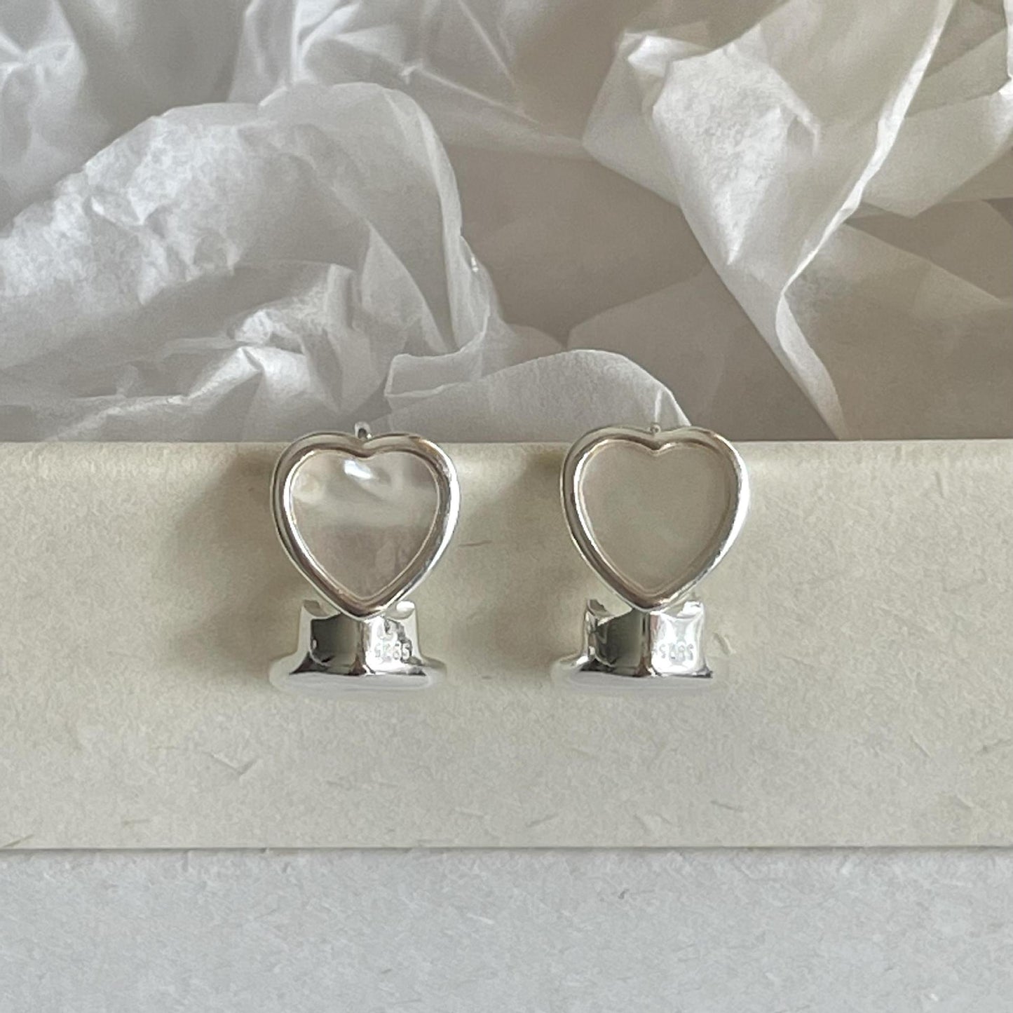 Pendientes Minimalistas de Plata de Ley 925 con Baño de Oro en Forma de Corazón, Estilo Dulce y Fresco