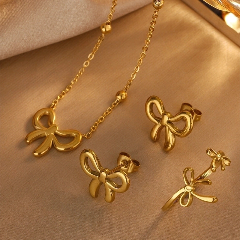Set di orecchini e collana con ciondolo a goccia in acrilico a forma di cuore placcato in acciaio inossidabile, minimalista ed elegante, con catena a cavo