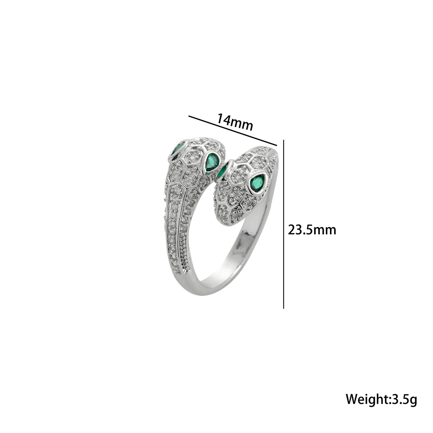 Anello in Acciaio al Titanio Geometrico Minimalista con Accenti di Zirconia per Donna Gioielli alla Moda con Fascia Aperta Regolabile