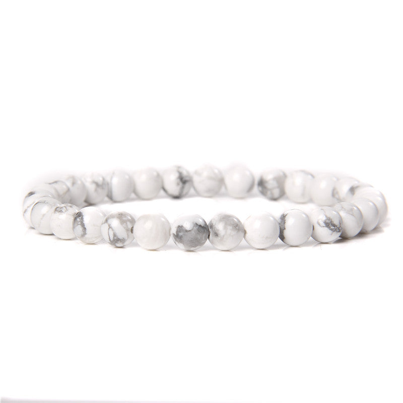 Elegant Casual Geometric Natural Agate Beaded Bracelet Unisex 6mm