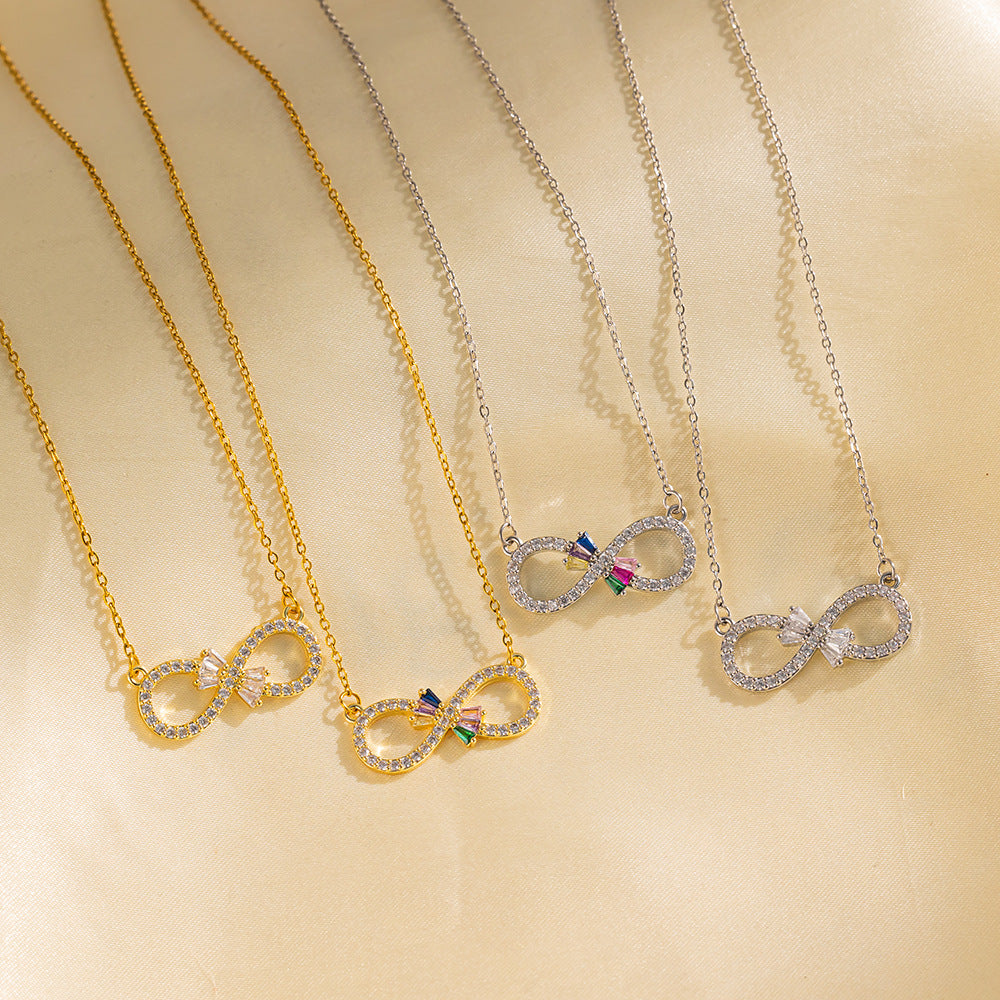 Collana da Donna Minimalista a Forma di Lettera in Acciaio al Titanio con Intarsio di Strass, Ciondolo alla Moda Placcato Ipoallergenico
