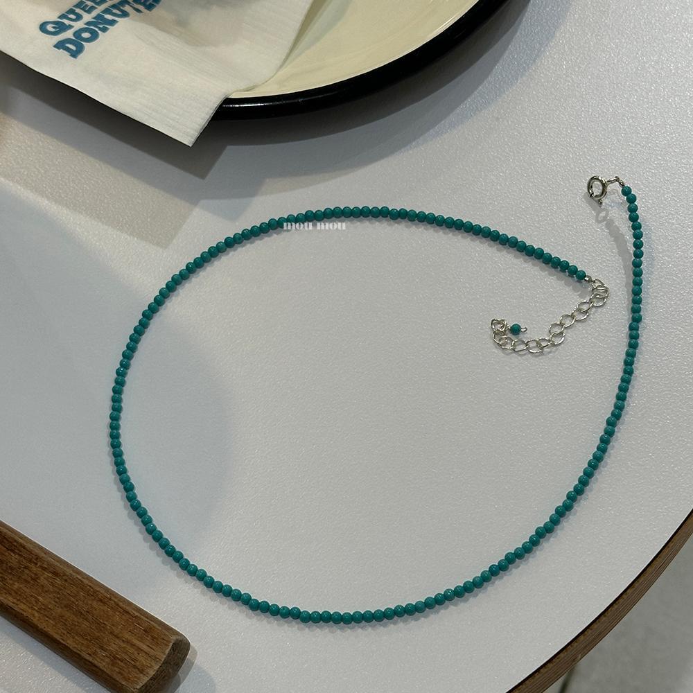Minimalist Geometric Turquoise Pendant Necklace in Sterling Silver with Plated Finish