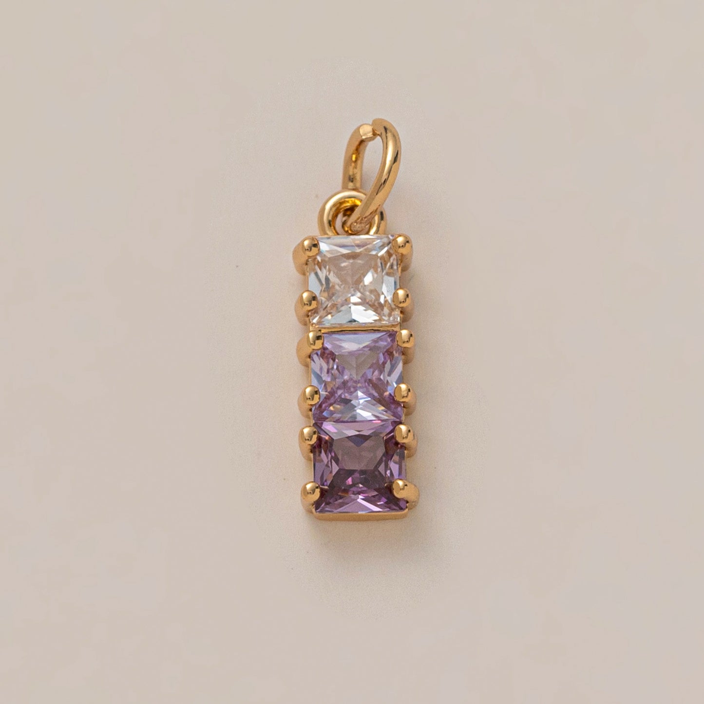 Vintage Gold Plated Brass Crystal Floral Animal DIY Charm Bar Pendant