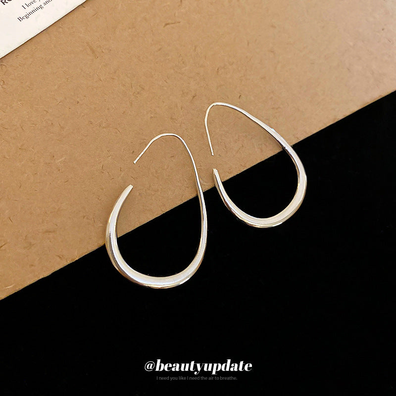 Orecchini Minimalisti a Goccia Lucidi da Donna in Rame con Finitura Galvanizzata Design Geometrico