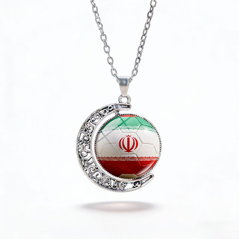 Casual Unisex Alloy Plated Moon Geometric Pendant Crystal Necklace