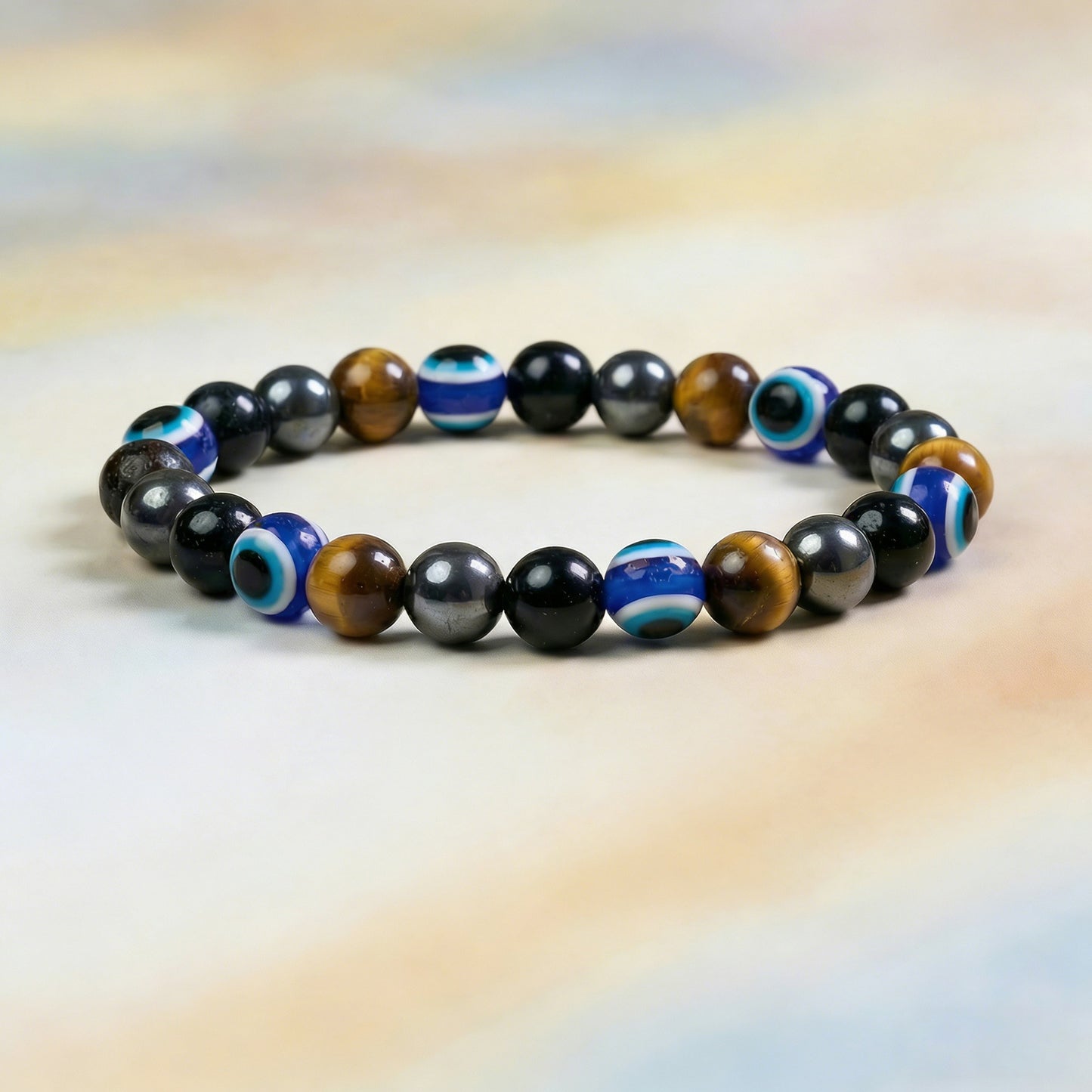 Elegant Round Natural Crystal Beaded Stretch Bracelet Unisex Fashion Jewelry