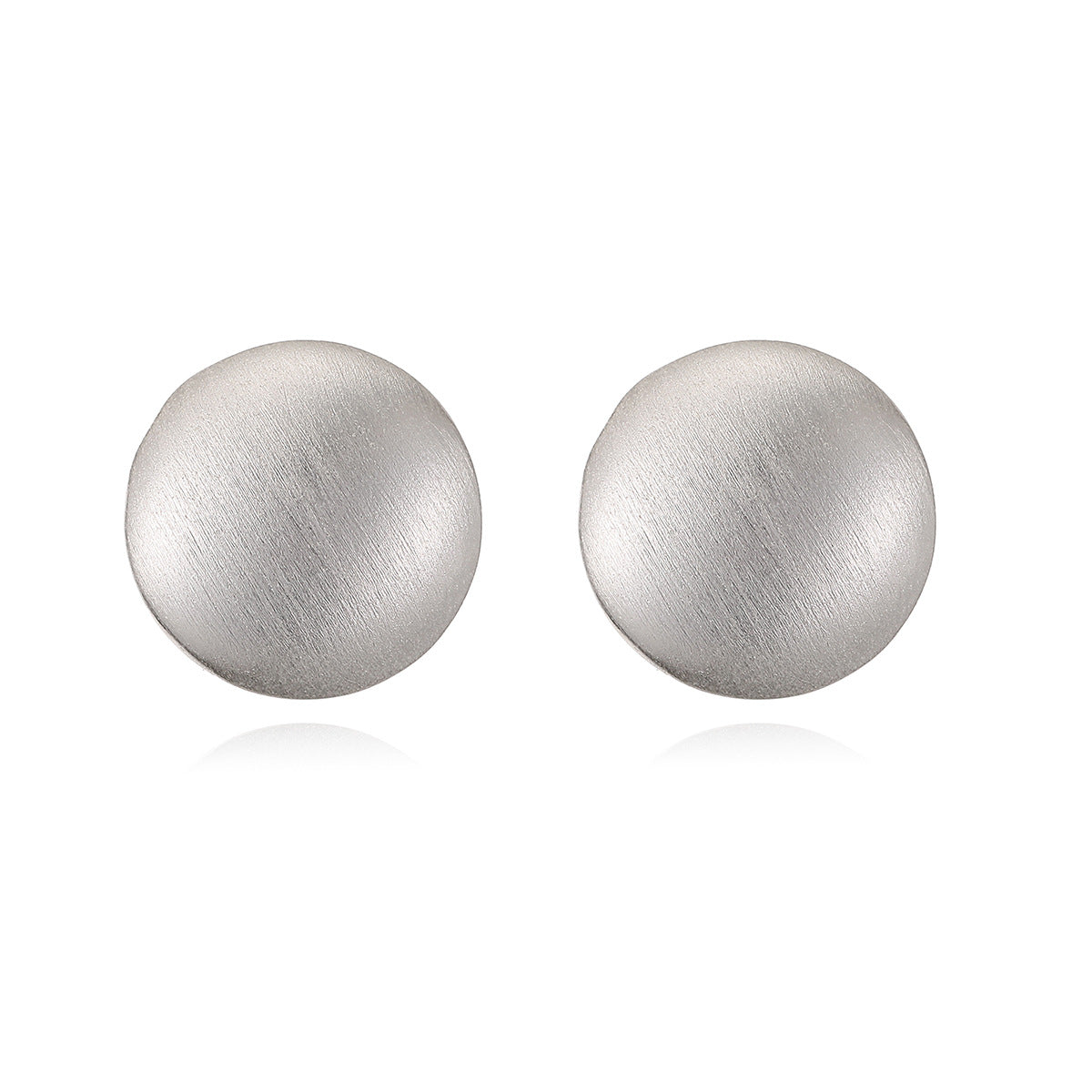 Vintage Matte Brushed Round Geometric Brass 18K Gold Plated Earrings for Women