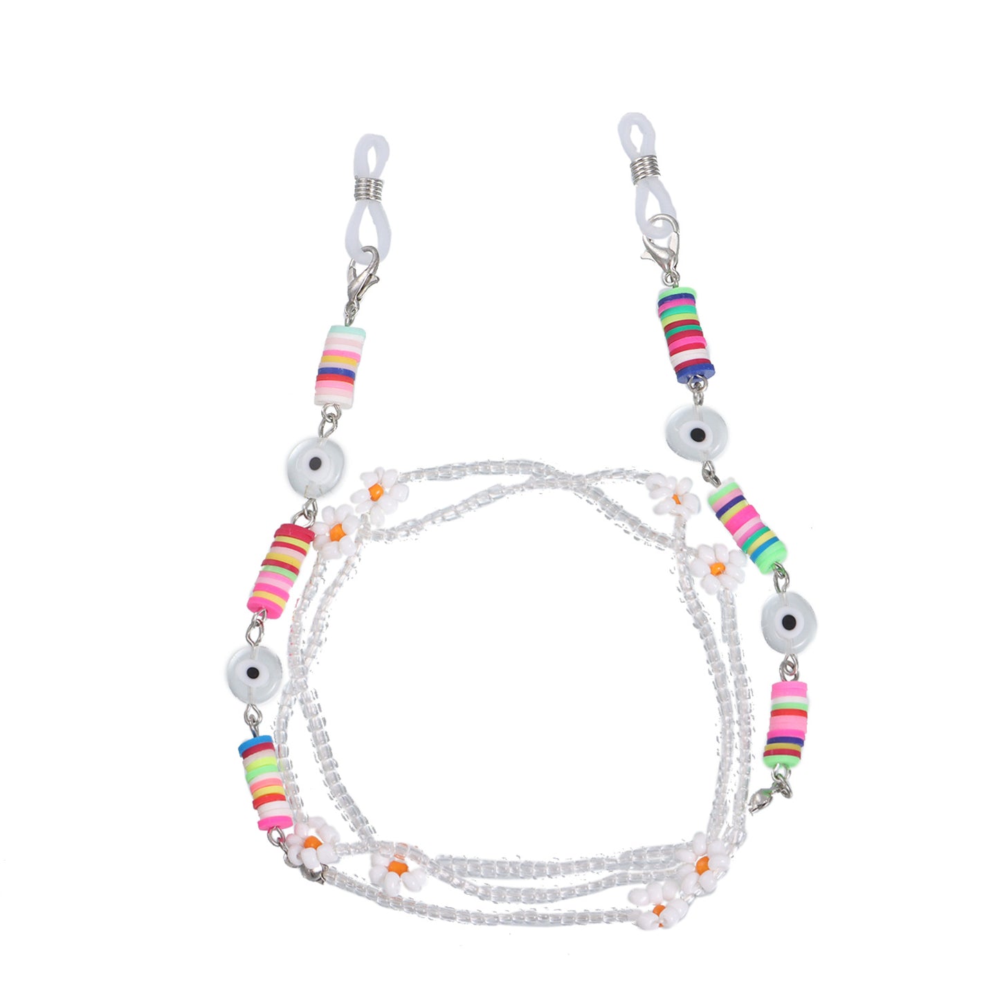 Colorful Resin Bead Floral Eyewear Chain for Women