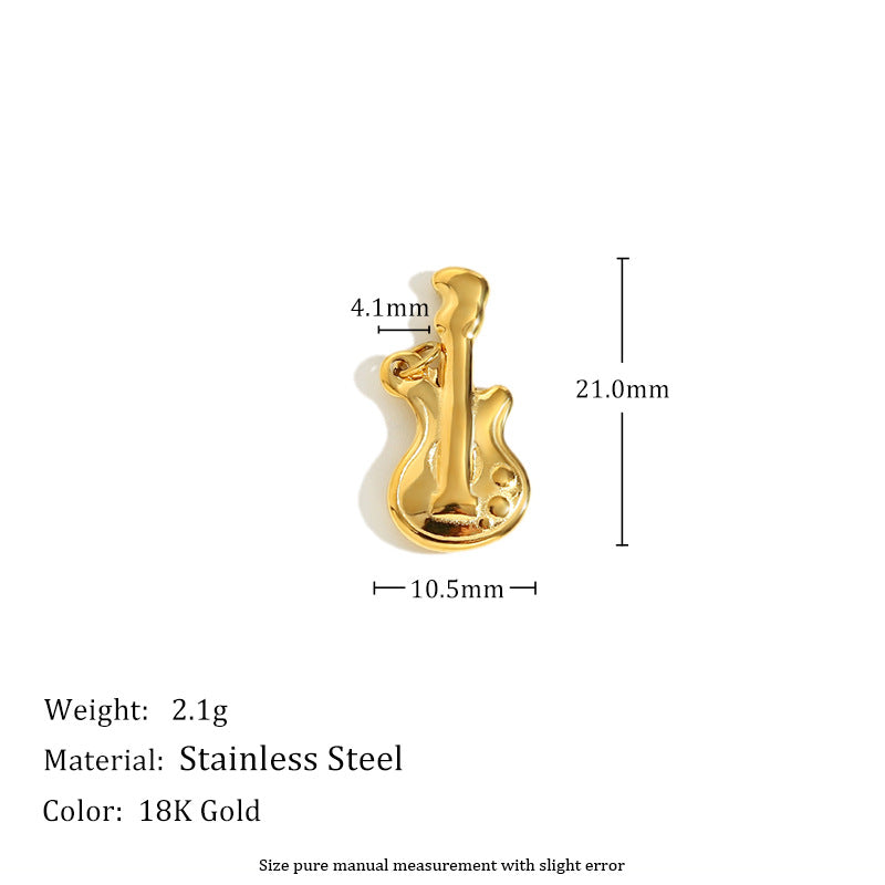 18K Gold Plated Stainless Steel Heart Charm Bar for Women