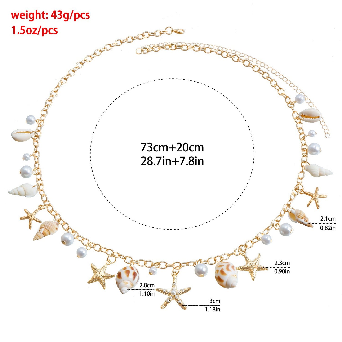 Cadena para el cuerpo con colgante de estrella y lágrima de aleación para mujer