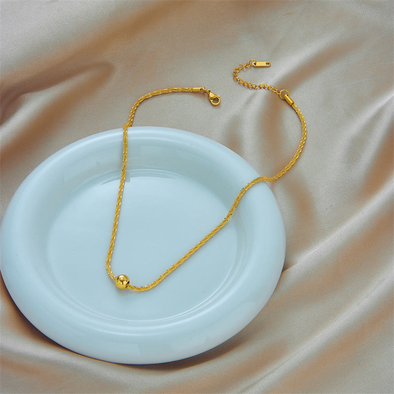 Minimalist Geometric Titanium Steel Snake Chain Necklace with Plated Finish for Women