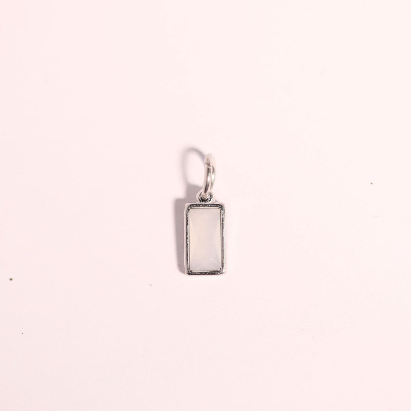 Minimalist Square Stainless Steel Pendant with Colorful Cubic Zirconia Plated Titanium Steel Charm Bar for Unisex