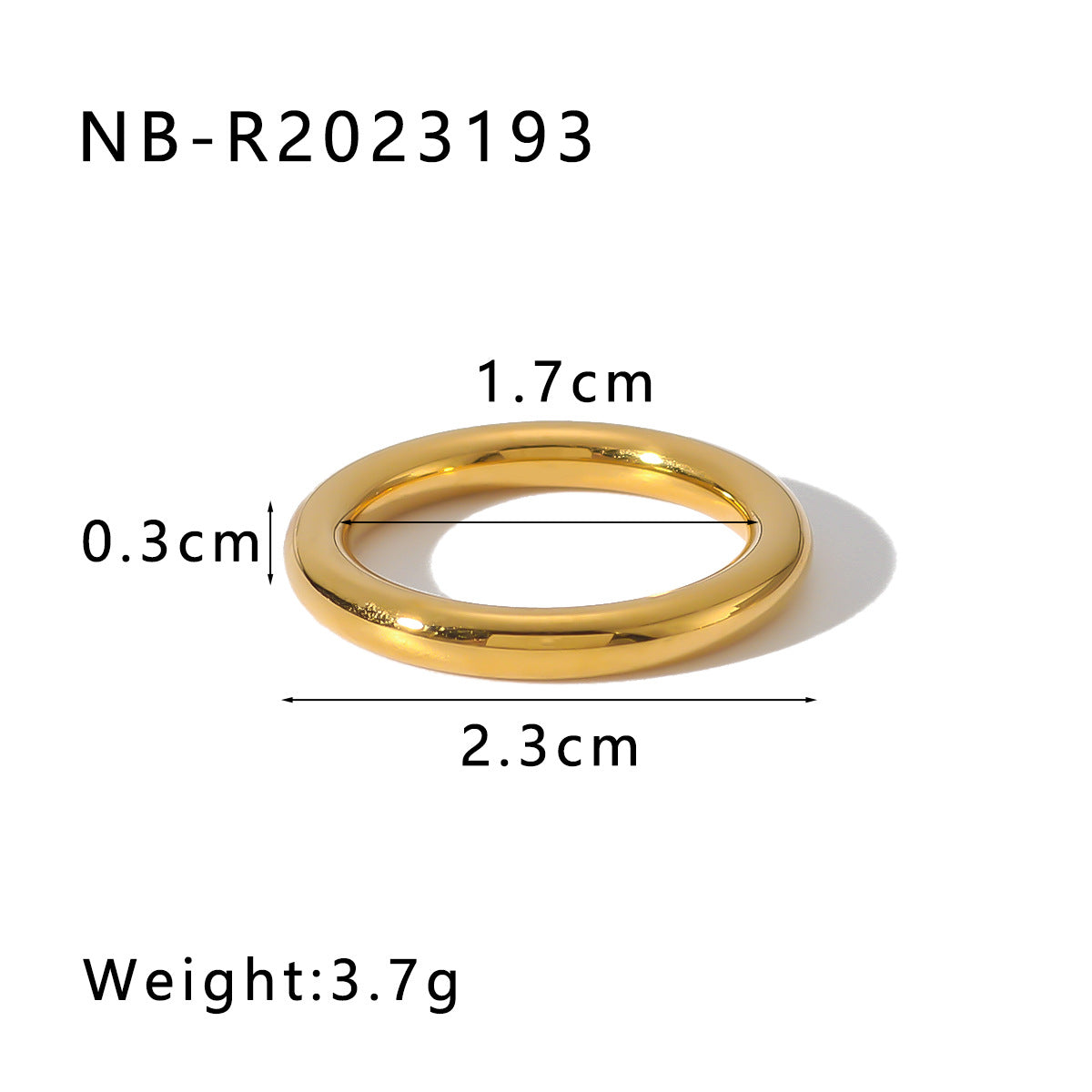 Minimalist Geometric Stainless Steel Ring with 18K Gold Plating and Zirconia for Women and Men