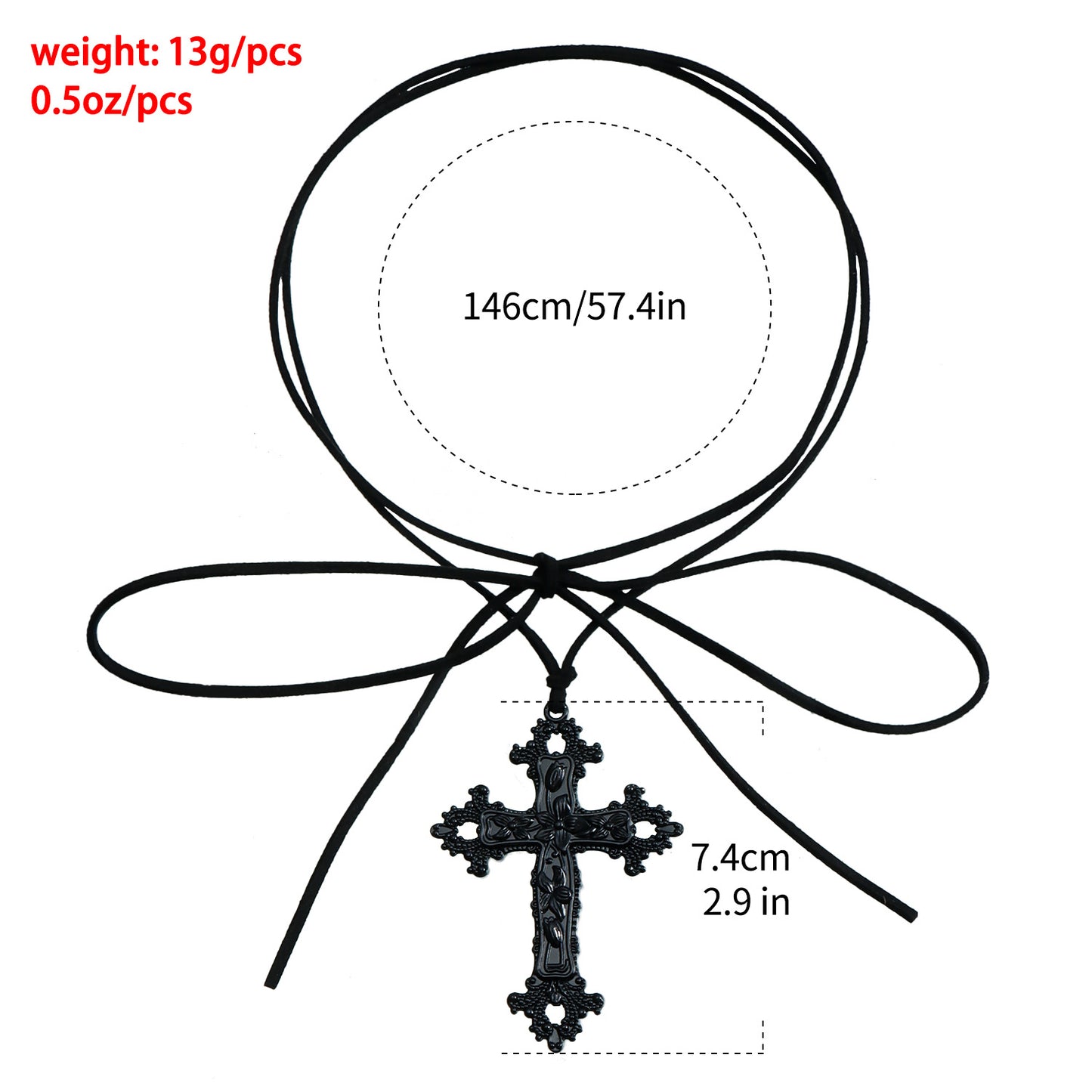Gothic Dark Cross Heart Pendant Necklace for Women Alloy Geometric Locket Chain with Plated Finish
