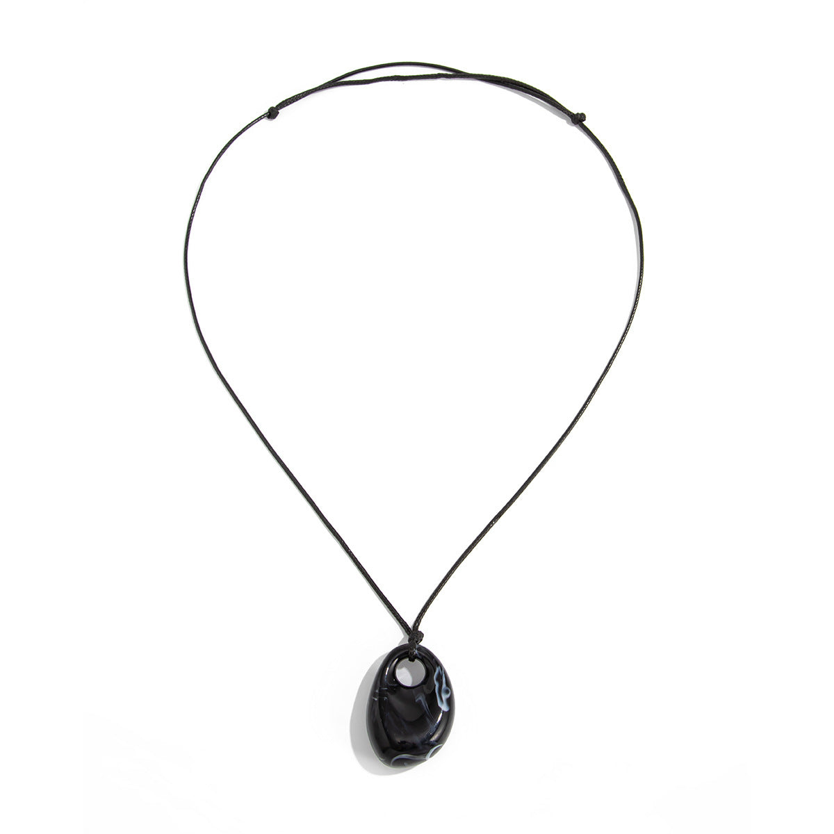 Collana Pendente in Resina Geometrica Irregolare Minimalista per Donne con Catena Regolabile alla Clavicella
