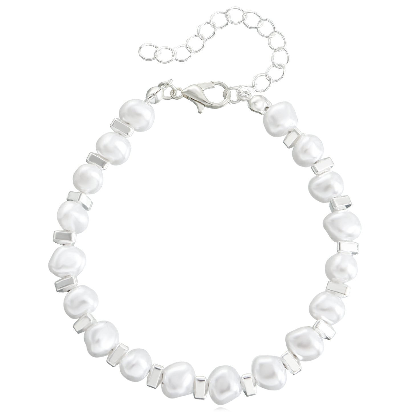 Minimalist Geometric Alloy Bracelet for Women with Plated Finish, Lightweight Luxury Hand Jewelry