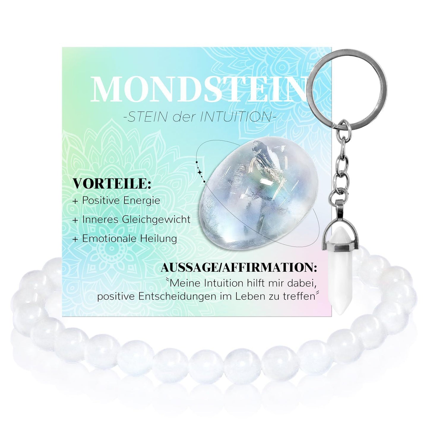 Minimalist Polished Round Natural Moonstone Crystal Bracelet for Women