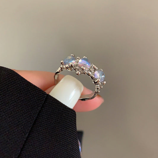 Anello da donna regolabile minimalista con lettera, in lega con finitura placcata, anello alla moda