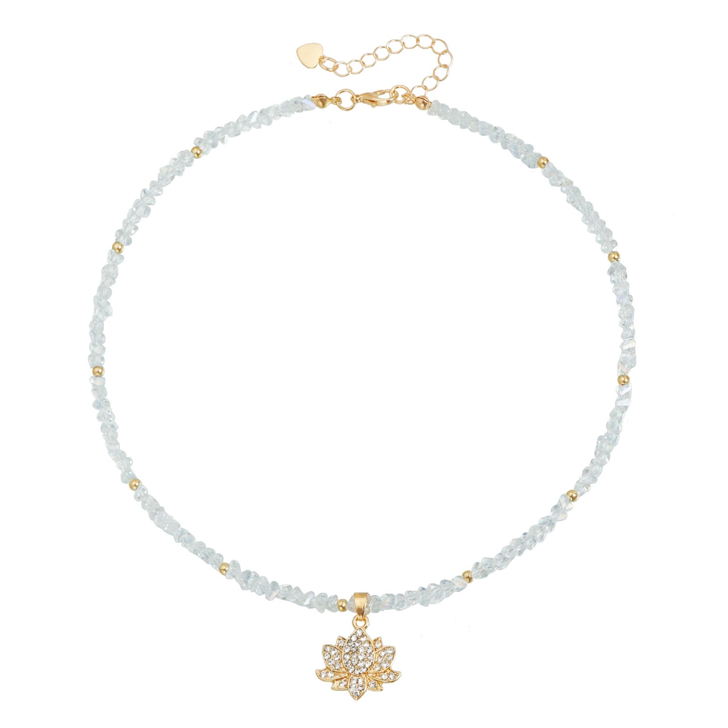 Gothic Sweet Geometric Floral Rhinestone Inlay Alloy Pendant Necklace for Women