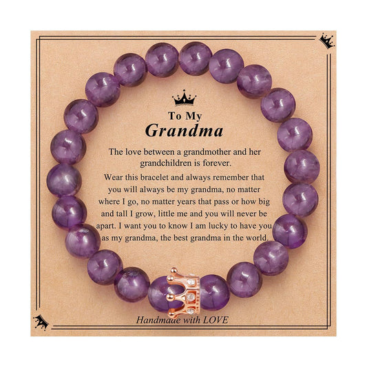 Elegant Crown Brass Bracelet with Natural Agate and Rhodochrosite Beads