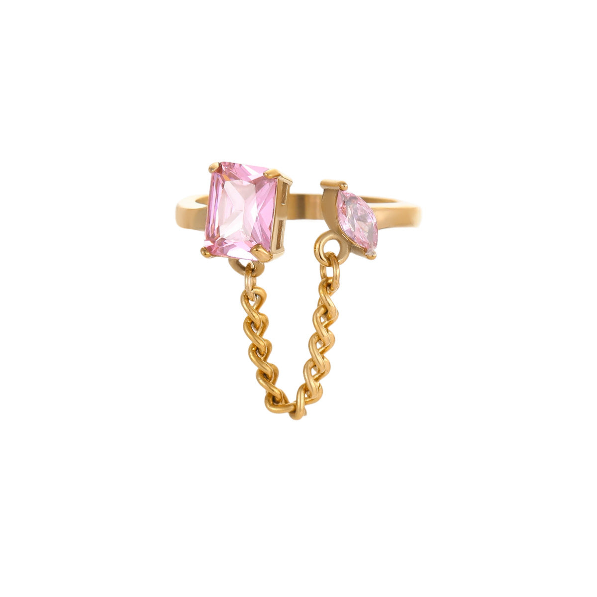 Anillo Minimalista de Acero Inoxidable con Forma de Uva y Acabado Chapado para Mujer