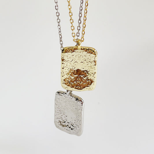 Collar de cadena de bolas chapado en plata de ley 925 geométrica minimalista para mujer