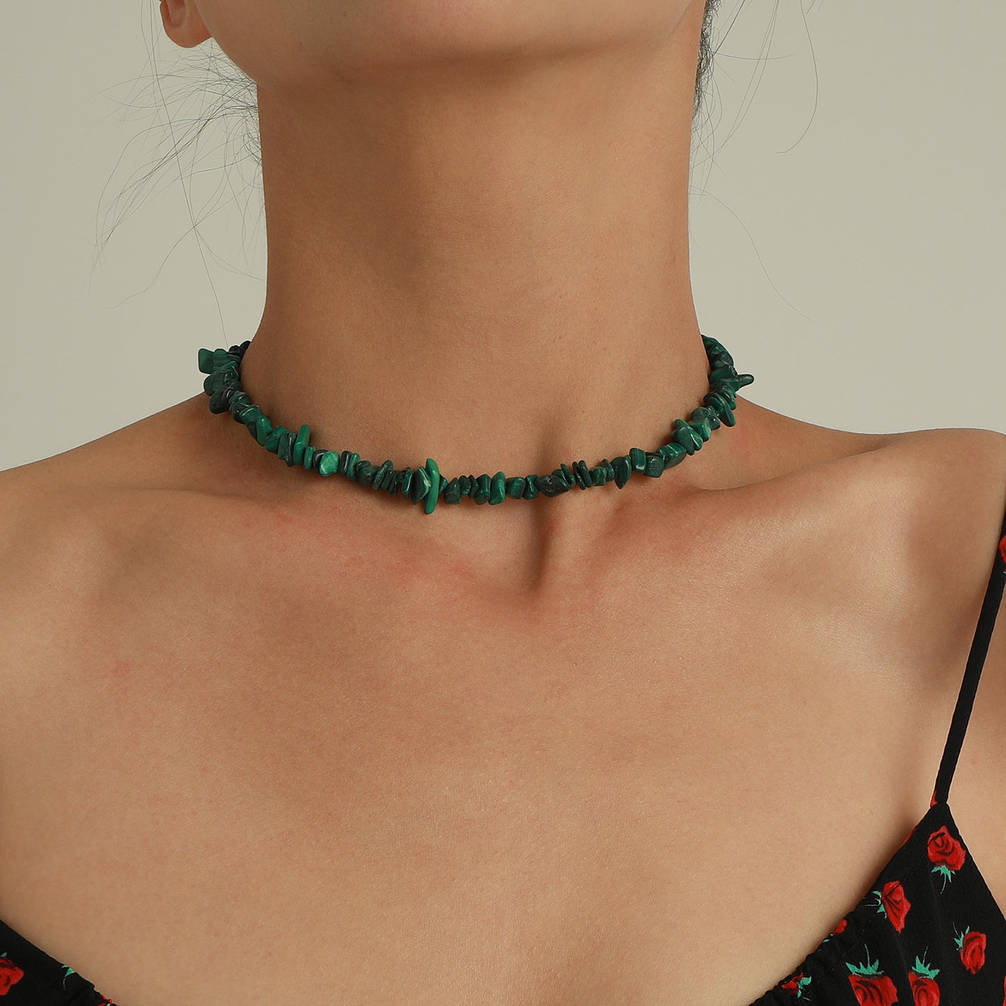 Collana Geometrica Minimalista Turchese da Donna con Cordino in Nylon