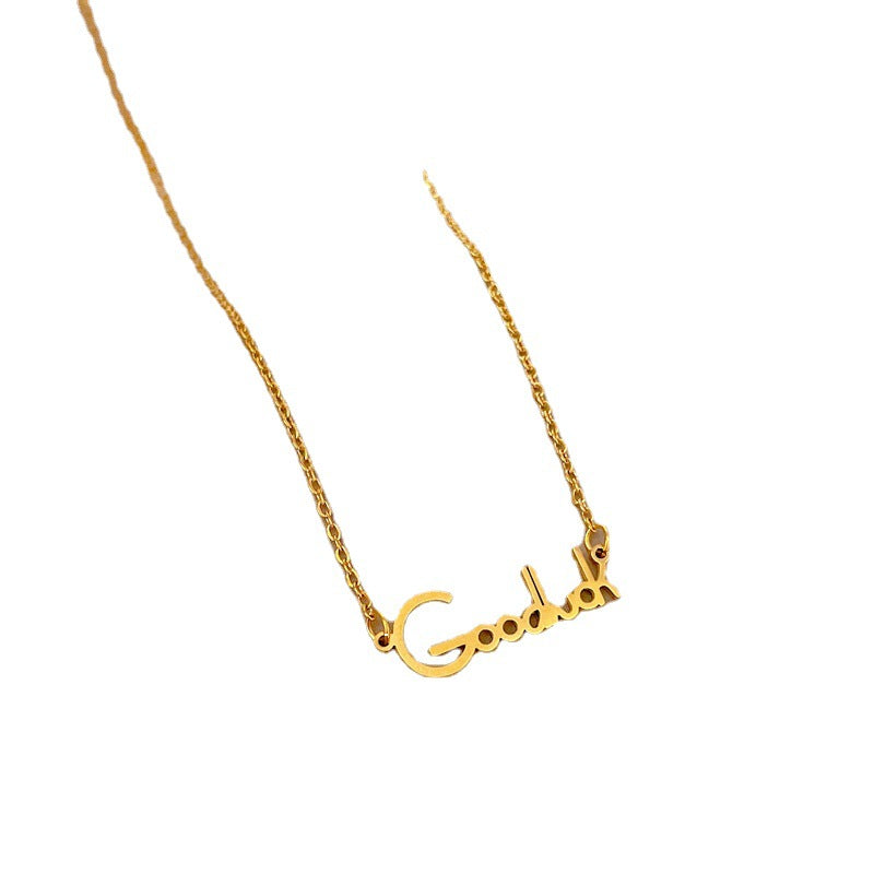 Collana Minimalista Geometrica in Acciaio Titanio Placcato Oro per Donna e Uomo, Catena Clavicola con Motivo a Zucca