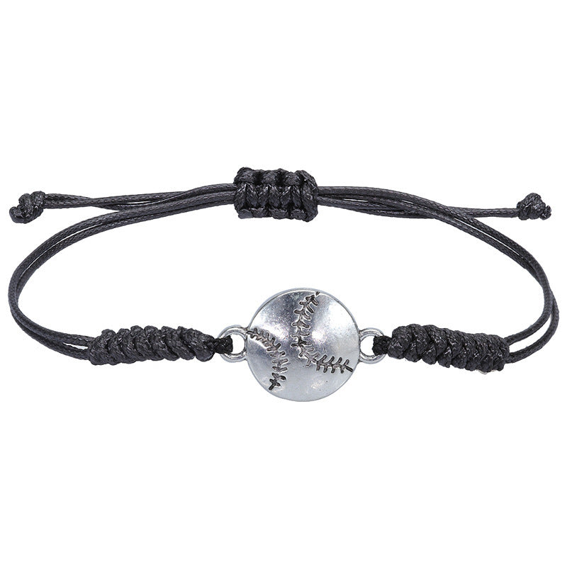 Unisex Geometric Alloy Sports Ball Woven Bracelet