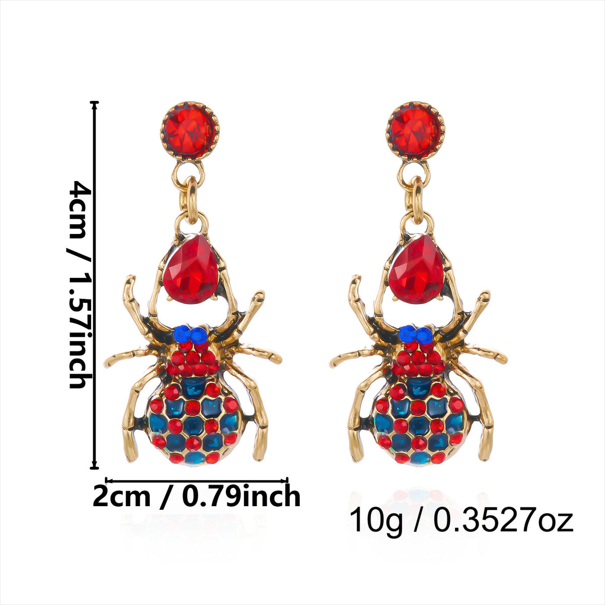 Punk Hollow Spider Web Tassel Earrings Alloy Plated Studs for Unisex