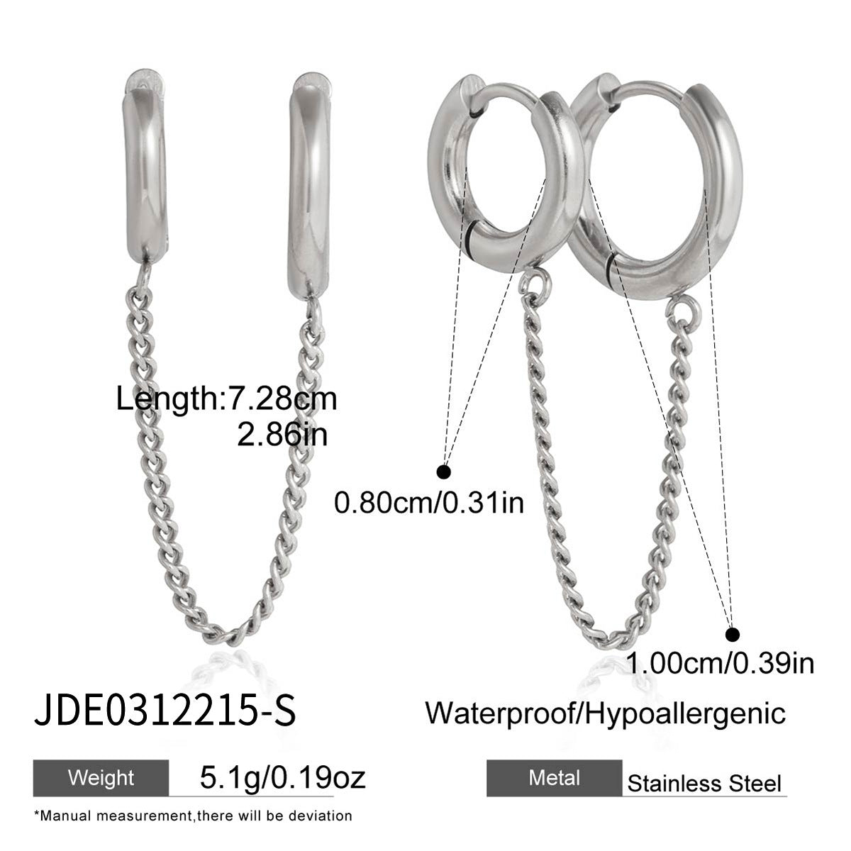 Elegant Geometric Stainless Steel Tassel Drop Earrings for Women