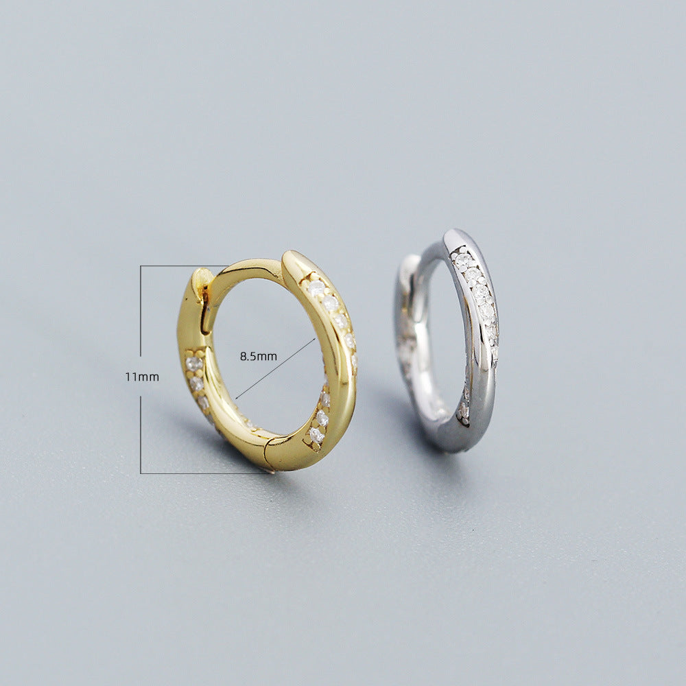 Orecchini a perno geometrici minimalisti in argento sterling 925 con design a spirale